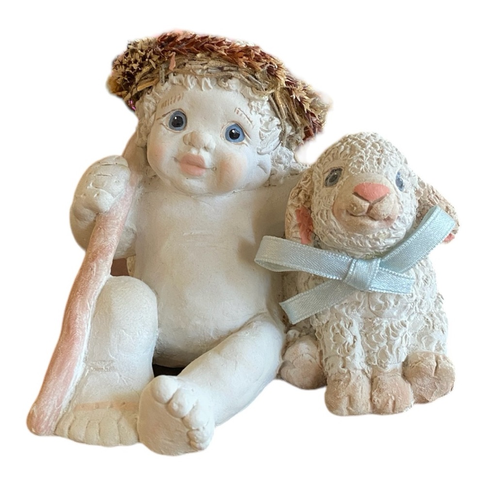 Vintage 1994 Dreamsicles Good Shepherd Figurine Angel Cherub Lamb